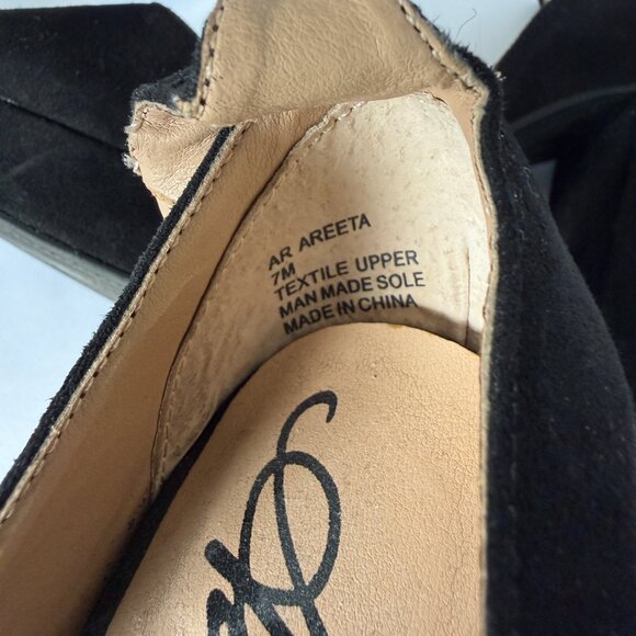 American Rag Reeta Platform Sandals Black Suede Block Heel Size 7M Ankle Strap - Picture 6 of 9